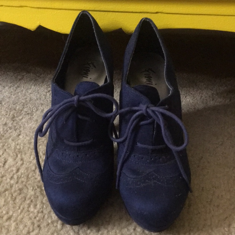 Navy Suede Heels